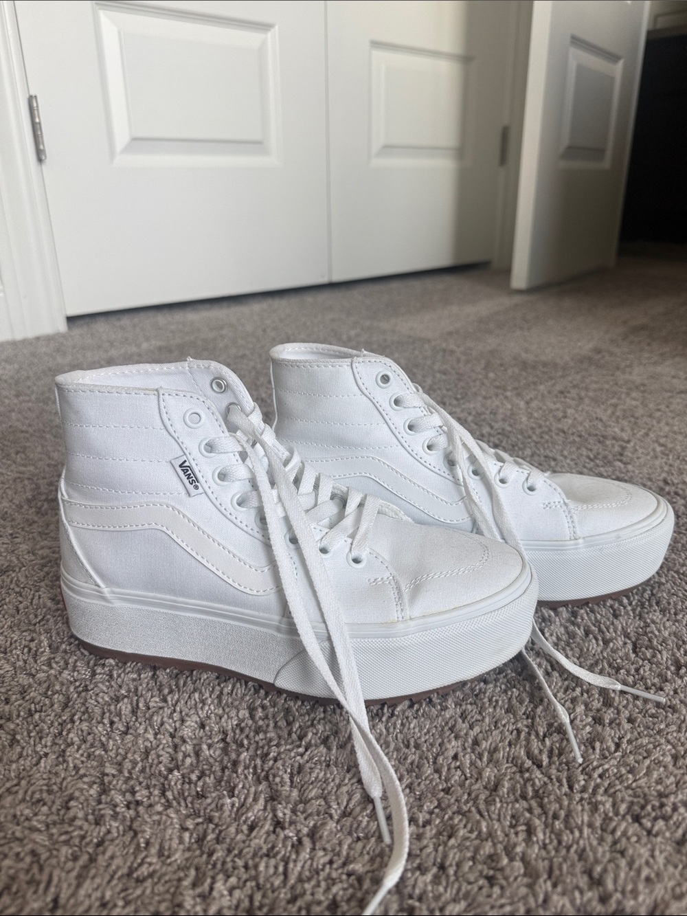 Vans Platform Sk8-Hi Canvas Sneakers in White